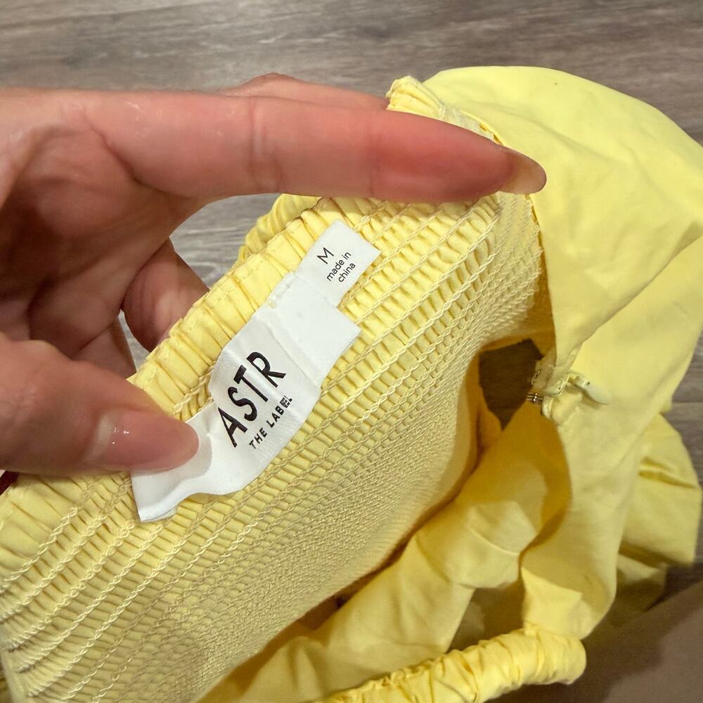 ASTR Yellow Bubble Peplum Cotton Camisole Medium - Picture 4 of 6